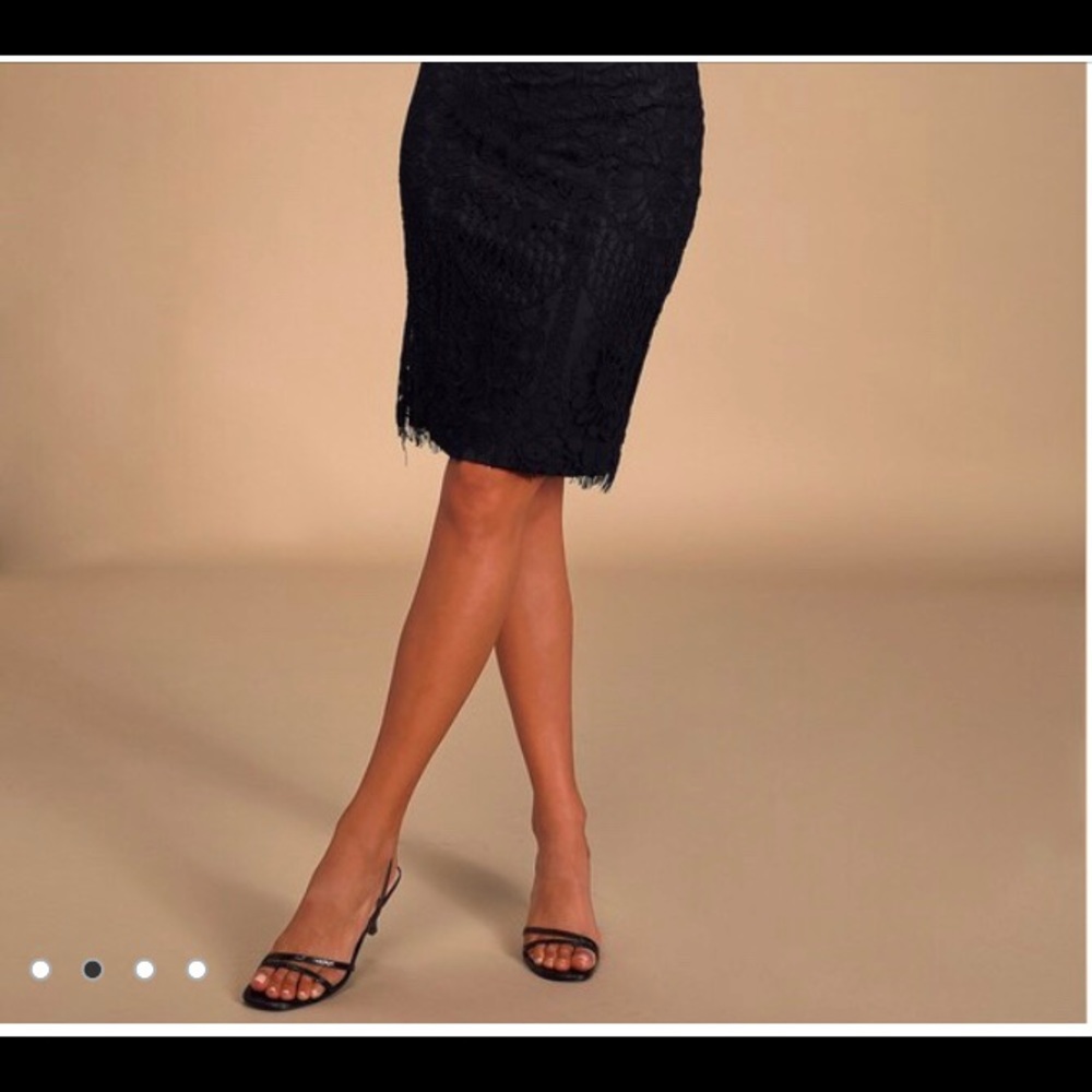 Black lined laced pencil skirt by Liz Claiborne.